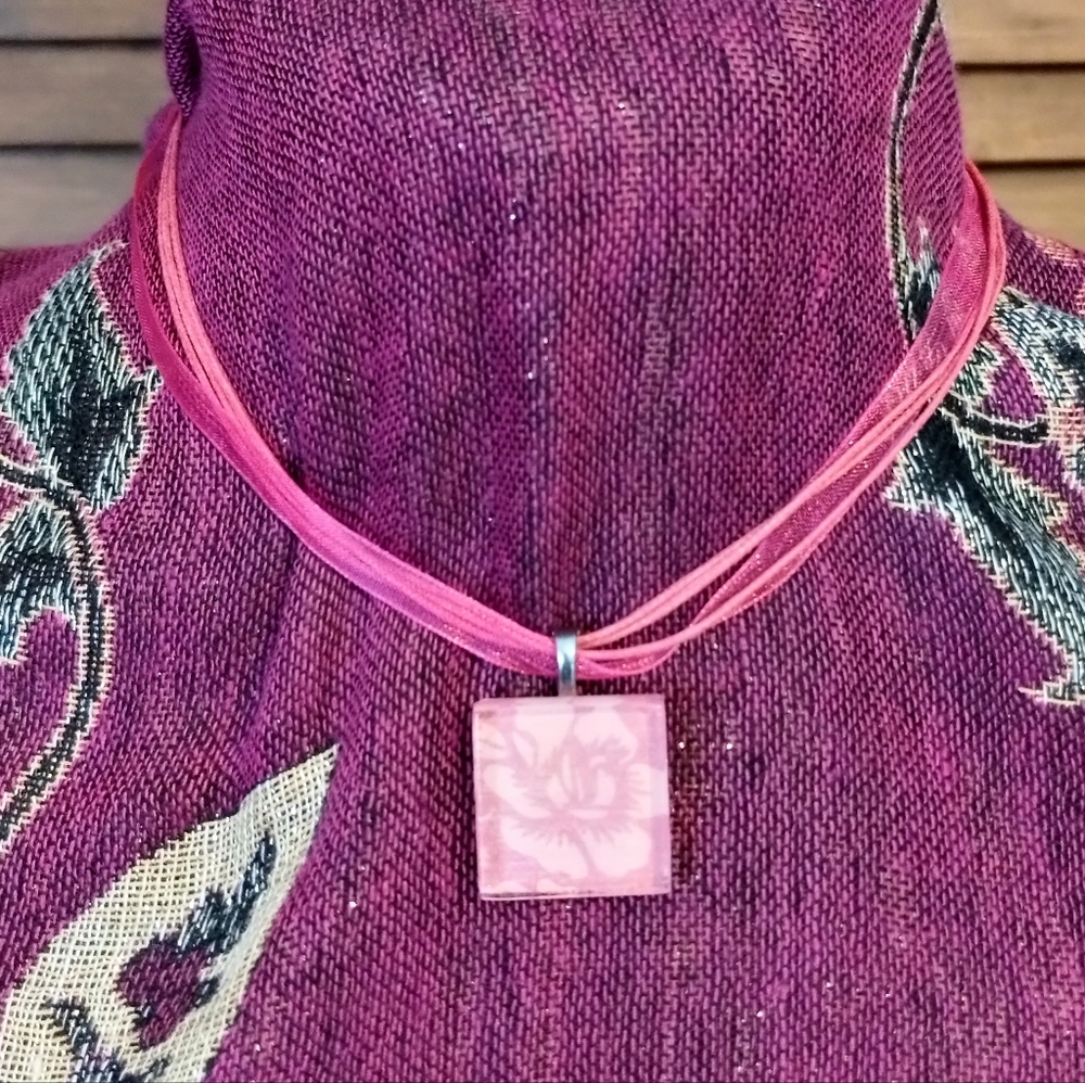 Rose Tile Necklace